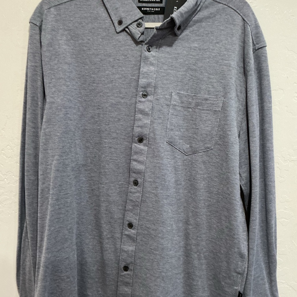 Kenneth Cole Men's Blue Button Down Shirt